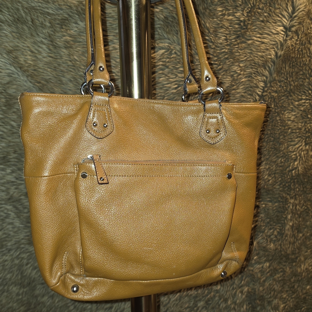 Genuine Leather Tignanello Tote Bag in Warm Tan - Classic Women's Shoulder Bag - Picture 3 of 9